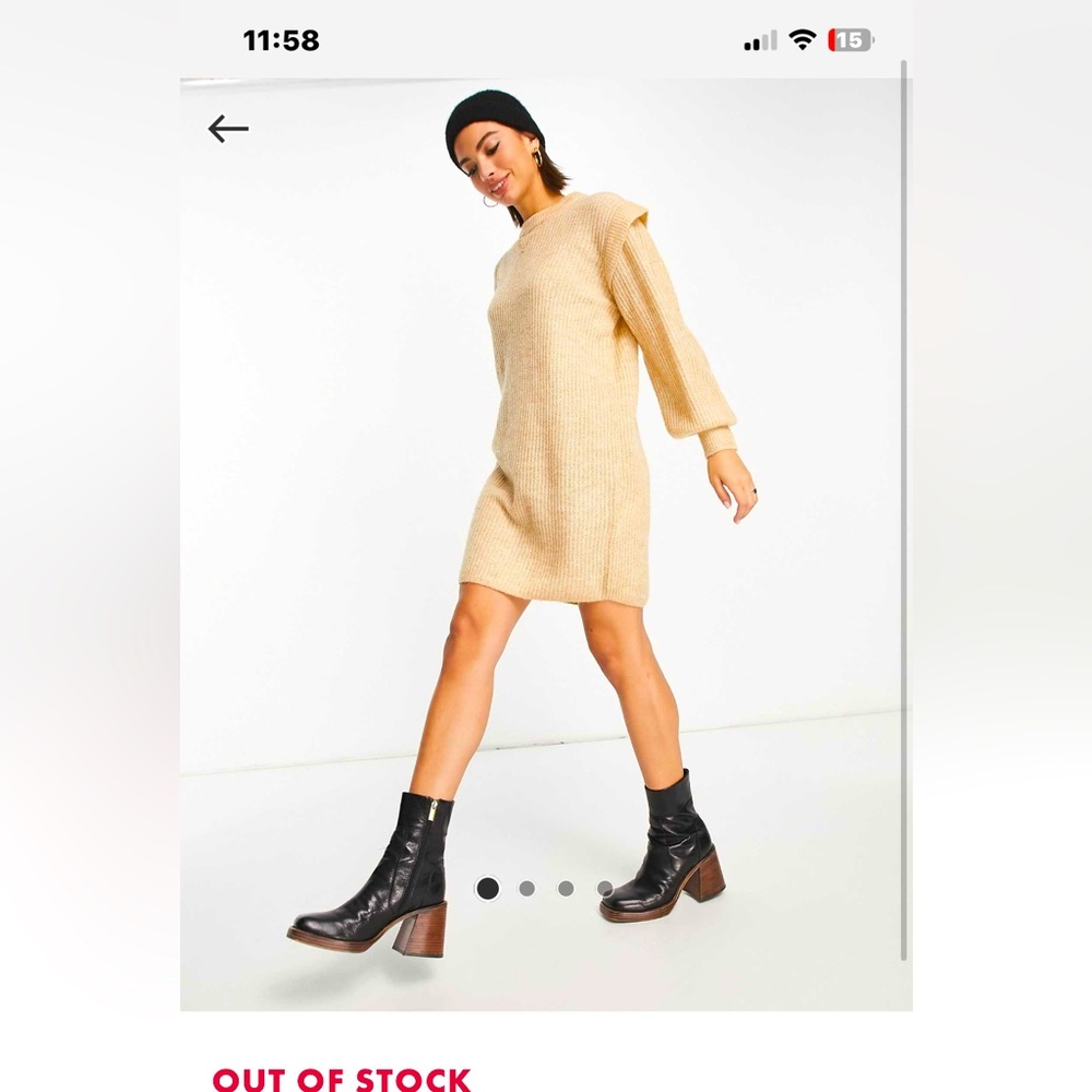 NWT…ASOS. Beige Sweater Dress.. SZ XL Fits L